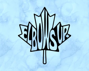 Elbows up maple leaf decal