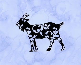 Floral goat decal