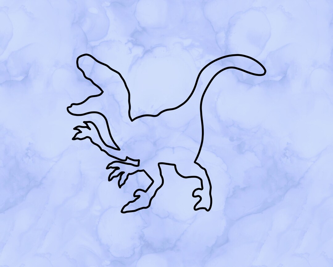 Velociraptor Outline Decal Etsy