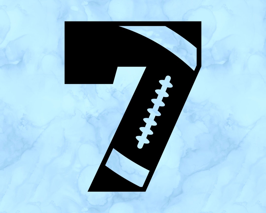 Football Number 7 Decal Etsy