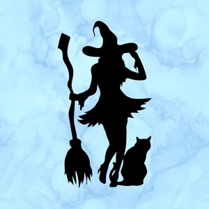 Witch and cat decal