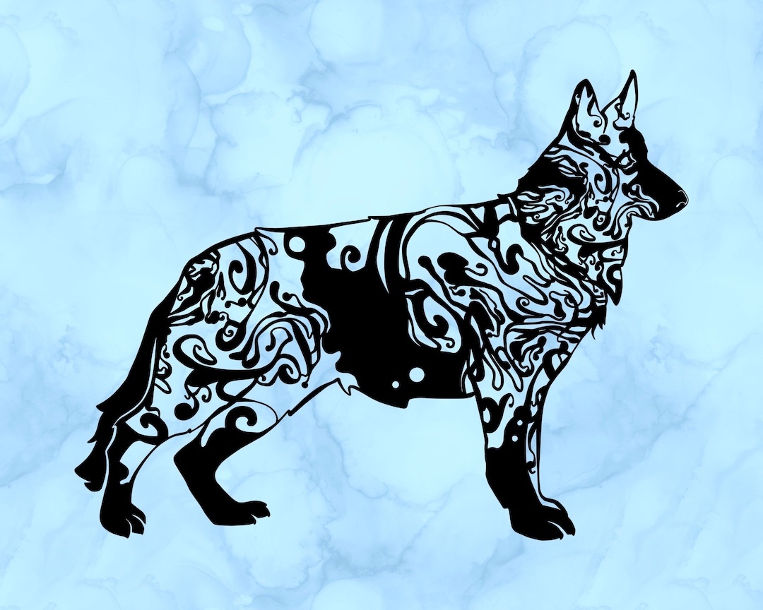 German Shepherd Zentangle Decal - Etsy