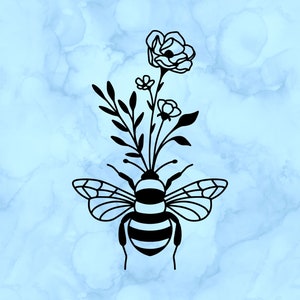 Floral bee decal