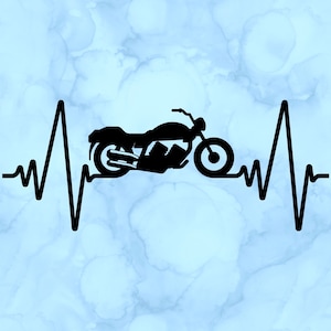 Motorcycle heartbeat decal