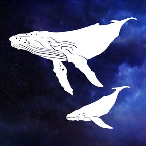 Humpback whale mom and baby decal