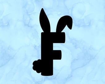 Bunny letter F decal