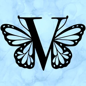 Butterfly letter V decal