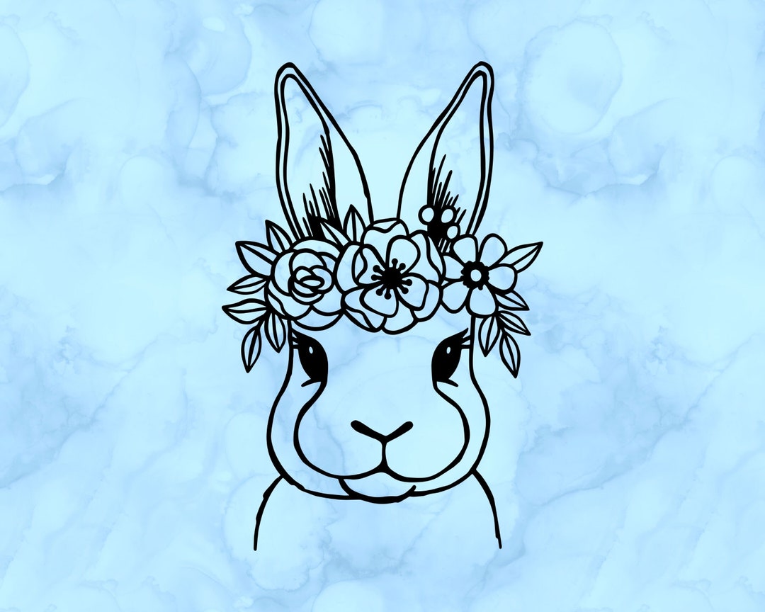 Floral Rabbit Decal - Etsy