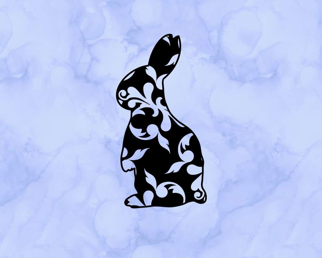 Floral Rabbit Decal - Etsy
