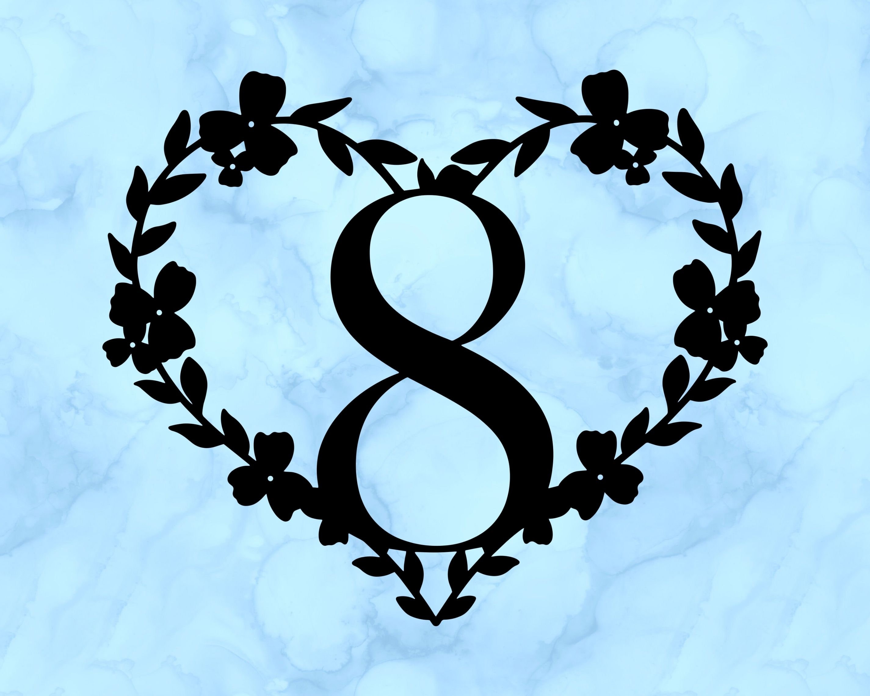 Heart Number 8 Decal - Etsy