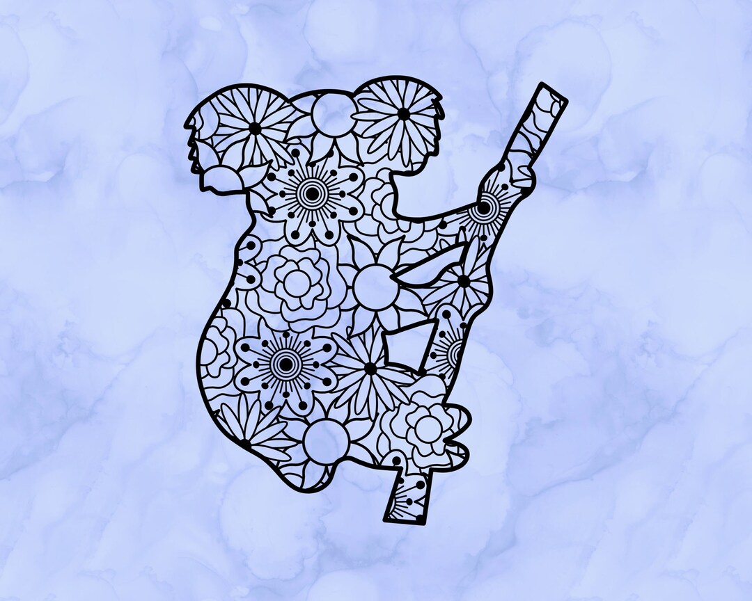 Koala Zentangle Decal Etsy