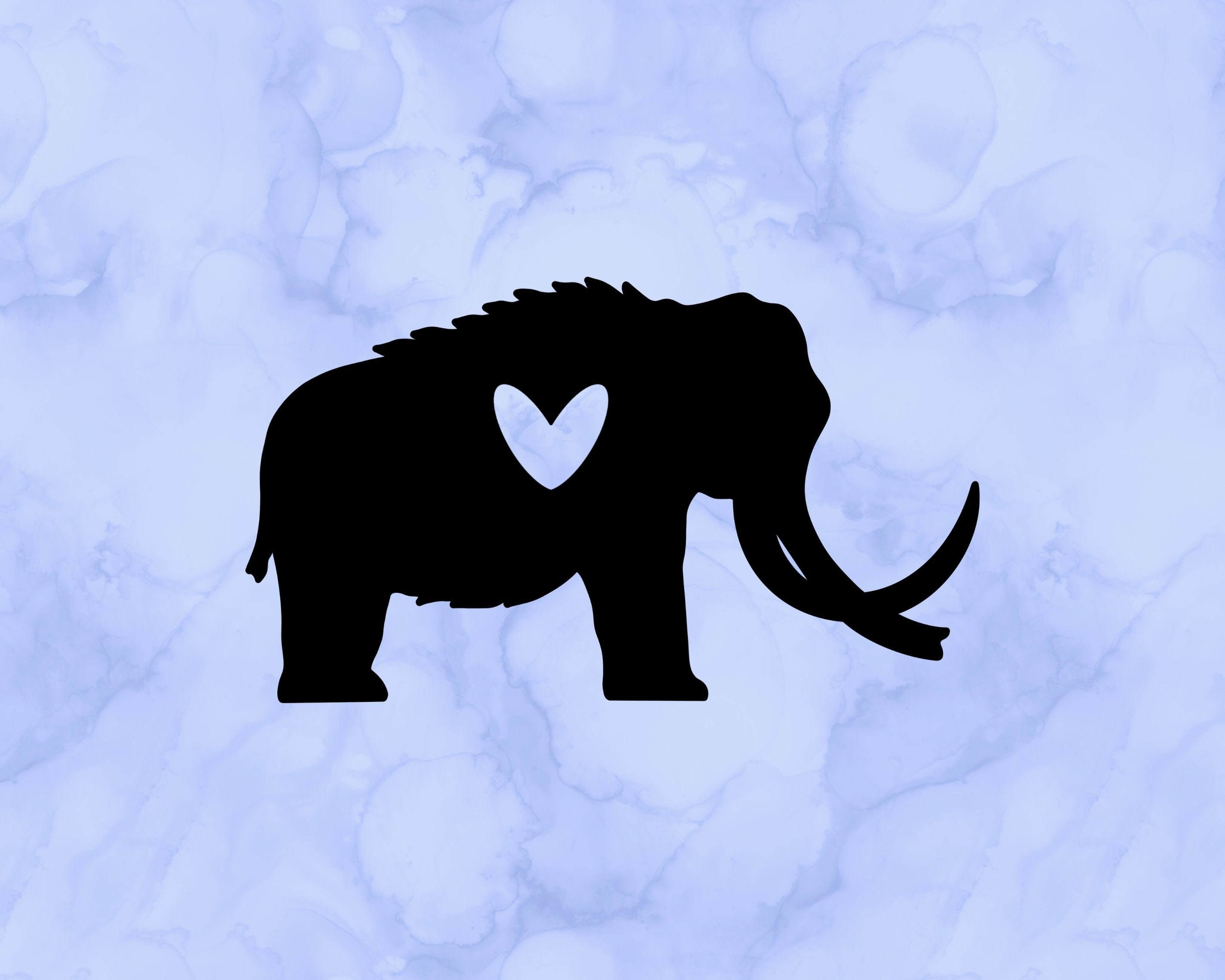 Woolly mammoth heart decal