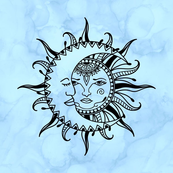 Sun and moon decal