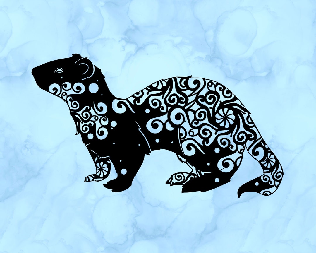 Ferret Zentangle Decal Etsy