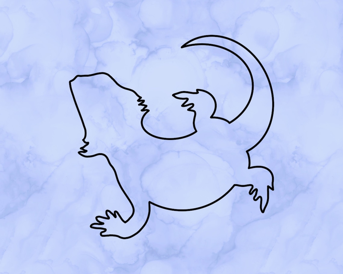 Bearded Dragon Outline Decal - Etsy