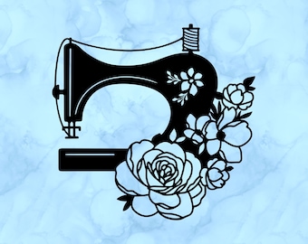 Floral sewing machine decal