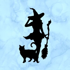 Witch and cat decal