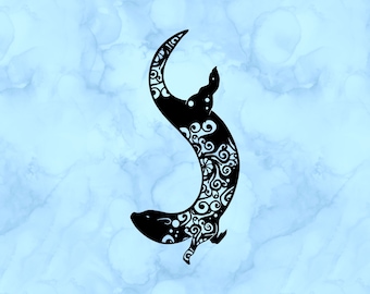 Otter zentangle decal