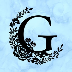 Floral letter G decal