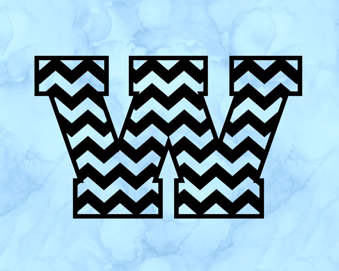 Chevron Letter W Decal - Etsy