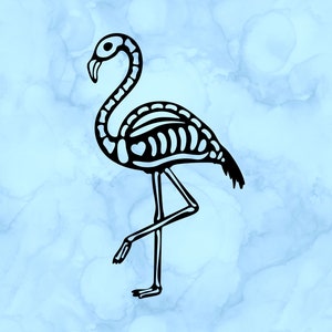 Skeleton flamingo decal