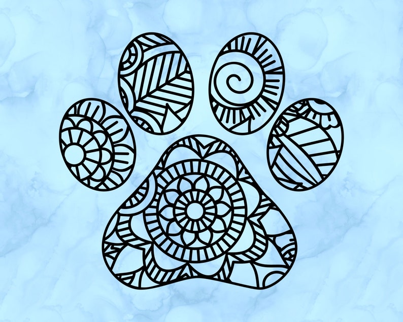 Paw Print Zentangle Decal | Etsy
