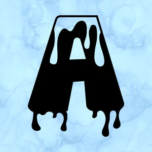 Drip letter A decal
