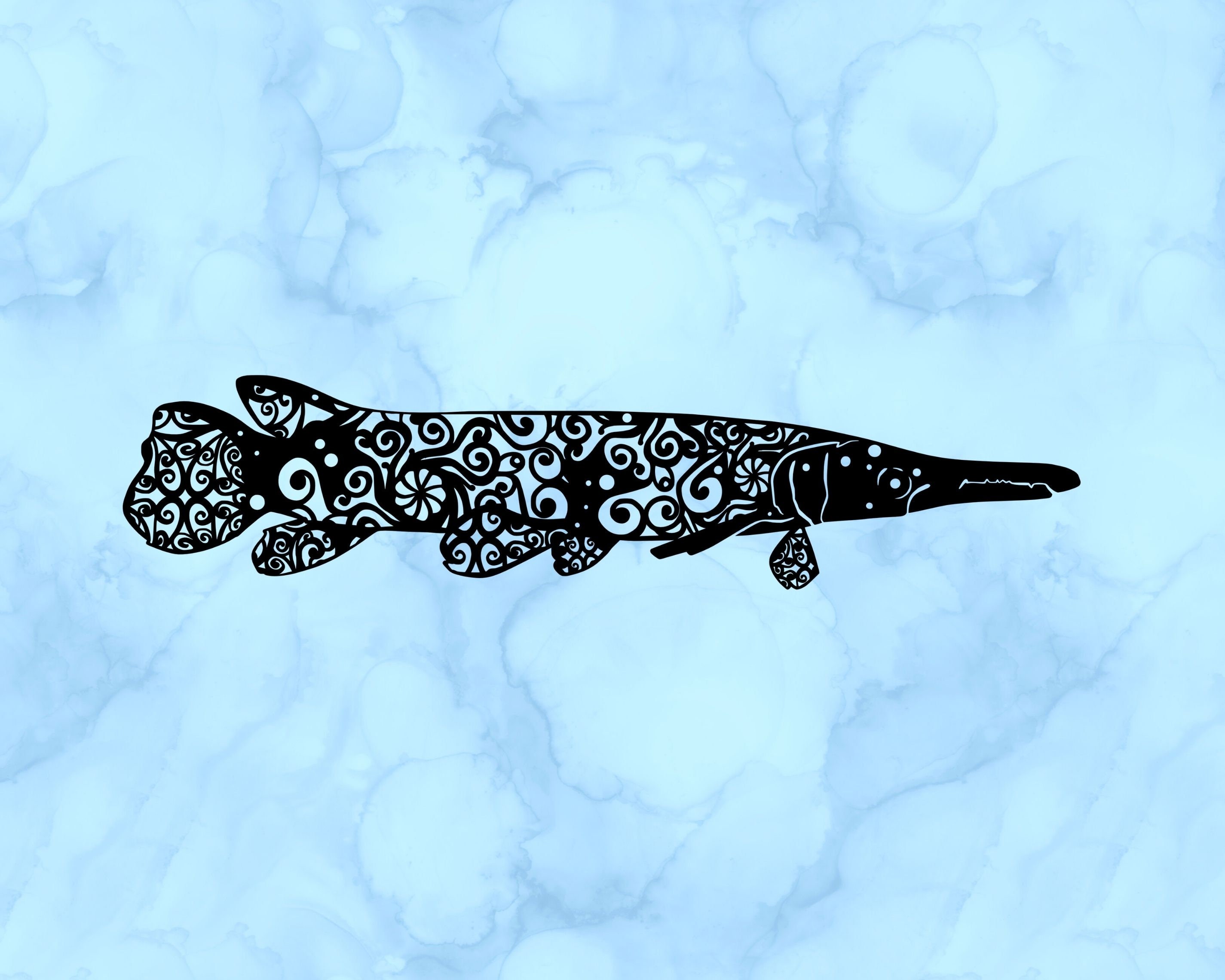 Gar Fish Pattern Gar Fish Zentangle Decal - Etsy