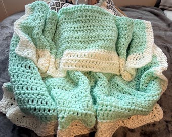 Baby Blanket Handmade light Green