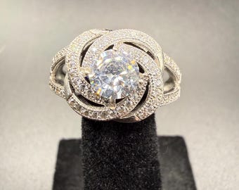 Swirling Burst the "Ultimate Diamond Alternative,design made of .925 sterling