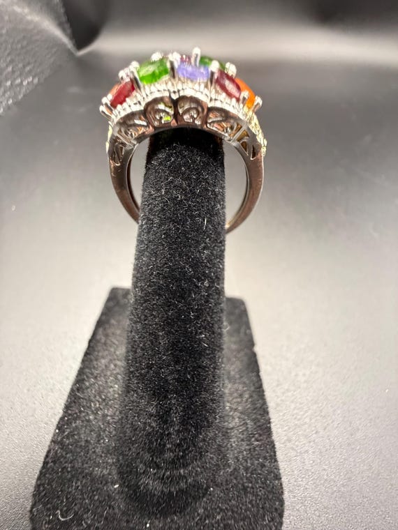 Multi-Gemstone Cluster Statement Ring – Sterling … - image 4