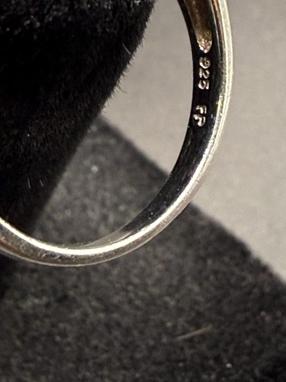 Large Emerald Cut Black Spinel Statement Ring - V… - image 6