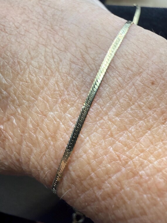 14K Yellow Gold Herringbone Chain Bracelet - 14Kt Fine Jewelry As-Is / Kinked