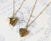 Personalized 18k Gold Plated Mini Heart Locket Necklace Love Locket Pendant Necklace w Beaded Chain