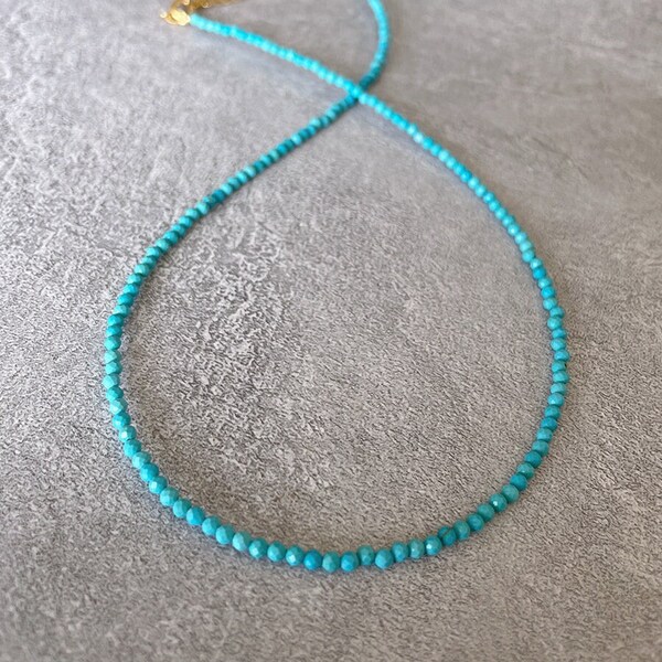 Delicate Turquoise Bead Necklace | Dainty Minimalist Jewelry for Everyday Chic