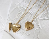 Personalized Dainty Heart Shape Locket Necklace, Love Locket Necklace 18k Gold Plated Long Distance Relationship Gift for Girlfriend