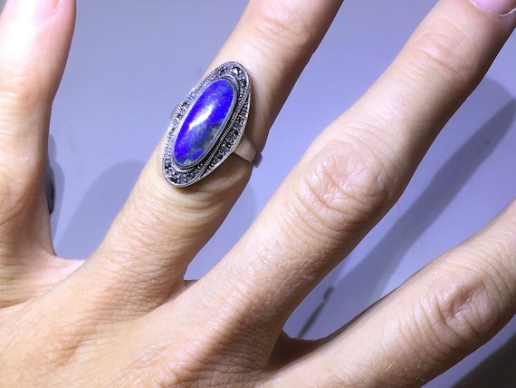 Vintage multi stone ring sterling silver