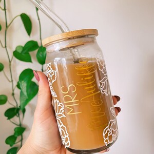 Personalized Bride Can Glass Coffee Cup
