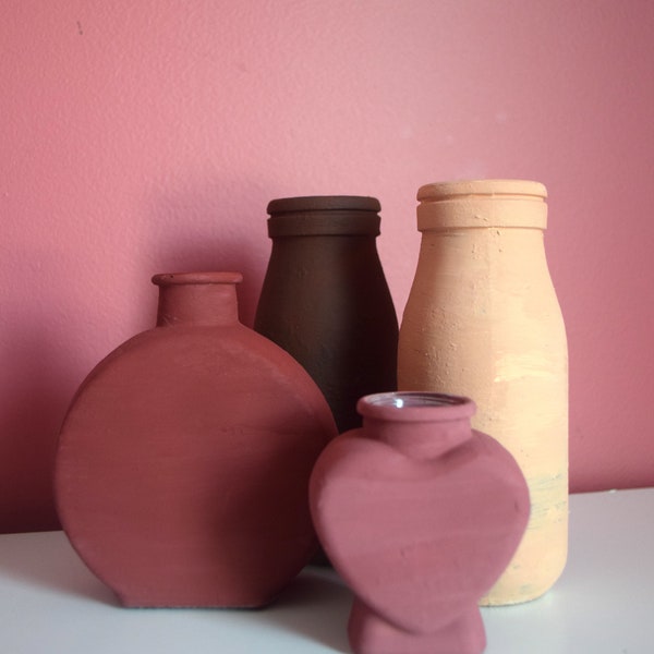 Hand-Painted Terracotta Jars - Aesthetic Home Decor