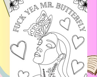 Coloring Page Instant digital download  - Butterfly