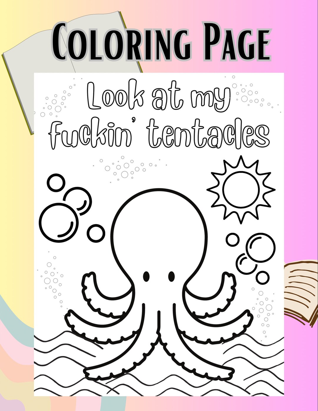 Coloring Page Instant Digital Download - Octopus - Etsy