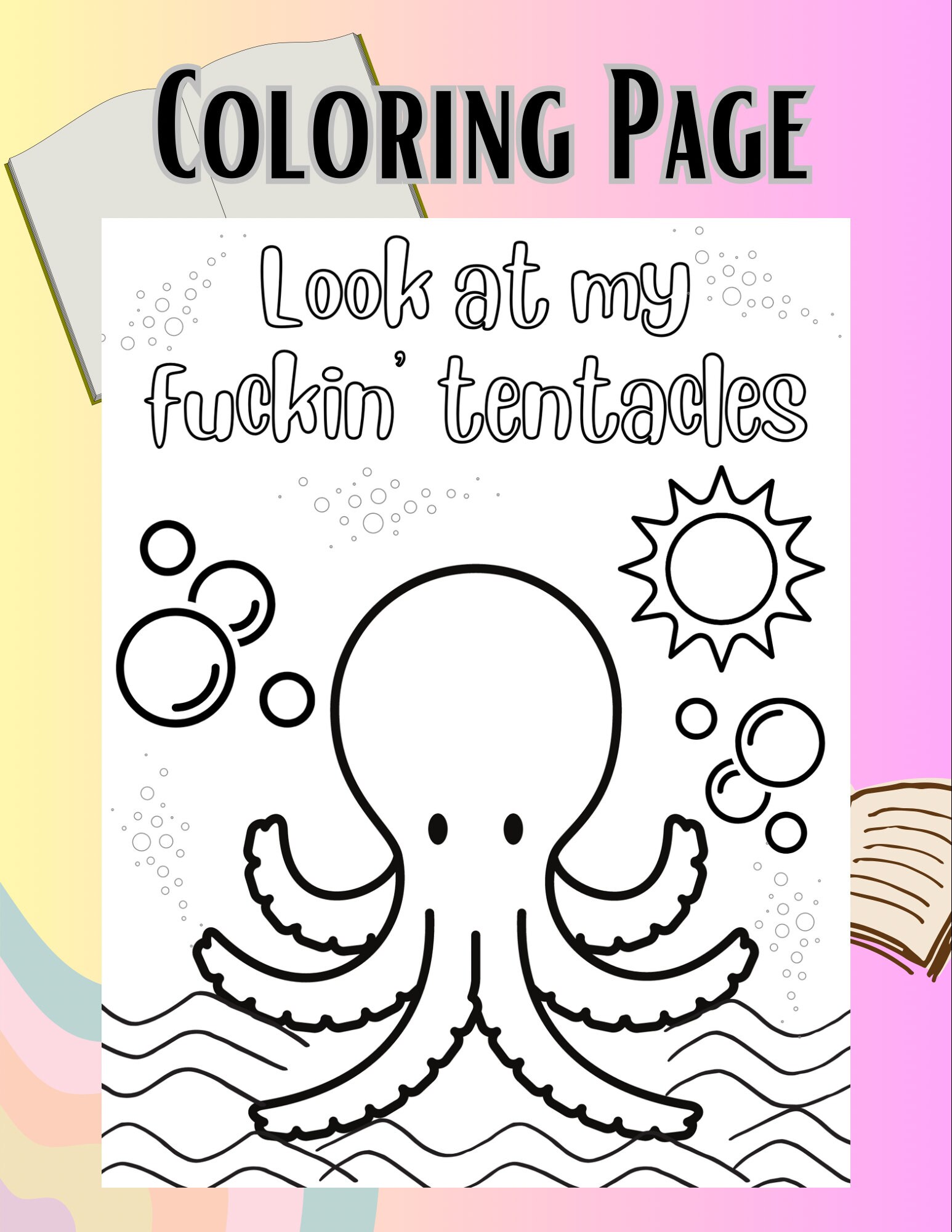 Coloring Page Instant Digital Download - Octopus - Etsy