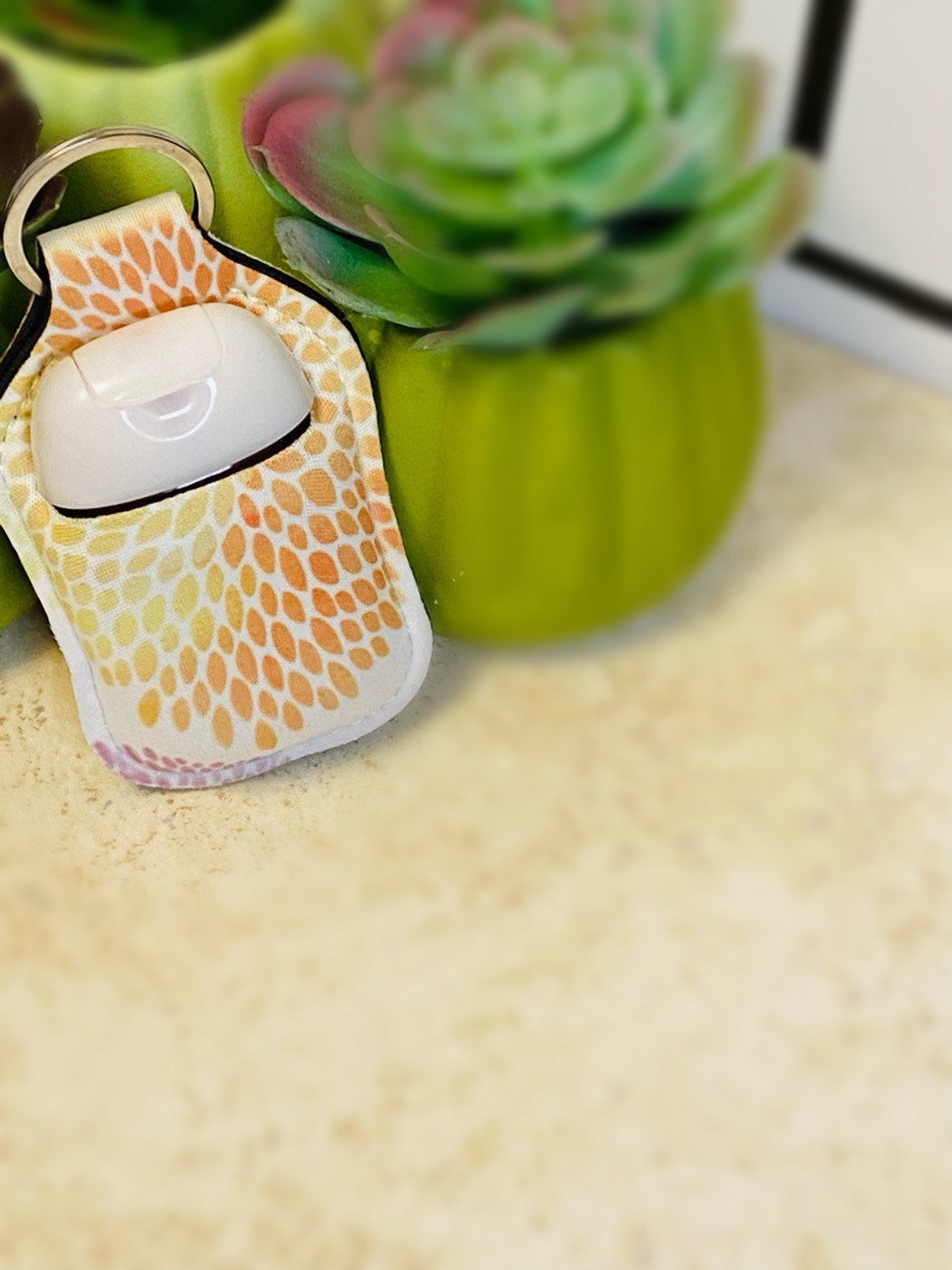 Key Ring Hand Sanitizer Holder Floral Etsy