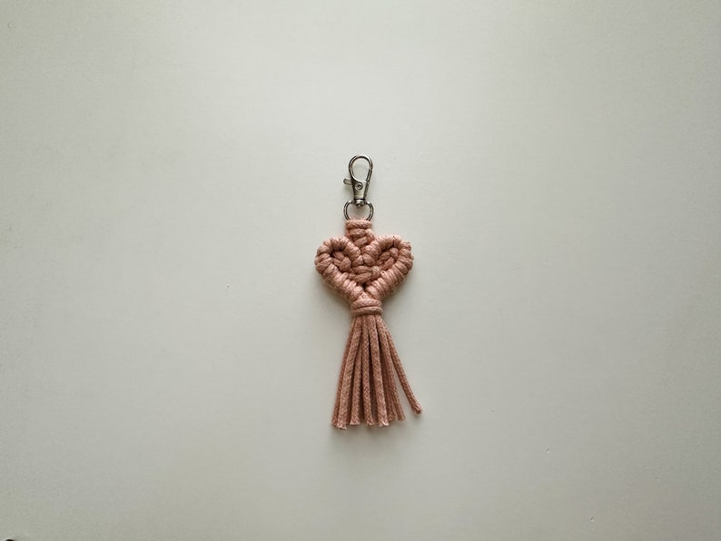 Digital macrame heart keychain pattern instant download etsy