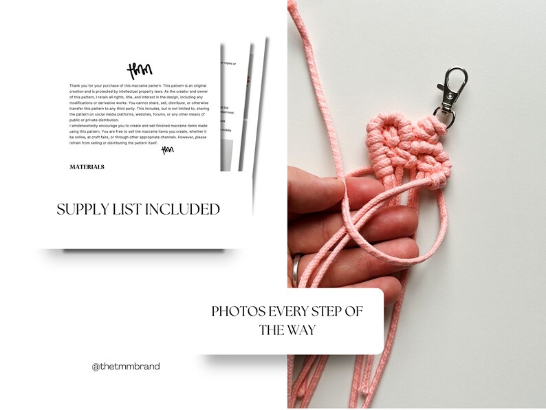 Digital macrame heart keychain pattern instant download etsy