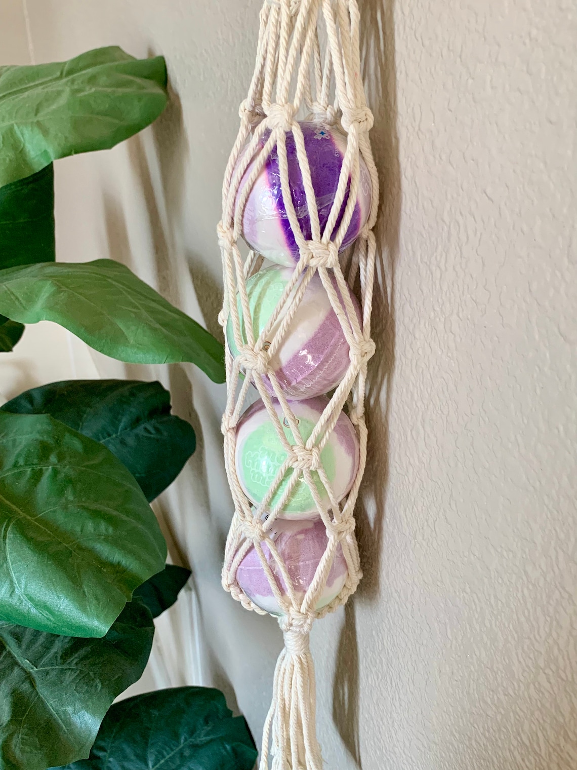 Macrame Bath Bomb Holder BOHO Bathroom Storage Ideas Etsy