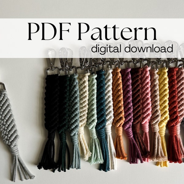 Step-by-Step Macrame Keychain Tutorial | Easy DIY Guide | Printable PDF Pattern Included