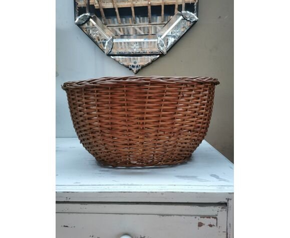 French Vintage Woven Wicker Basket With Dividers for 12 Glasses, 12  Compartment Glass Holder With Handle, Rustic Glasses Basket 