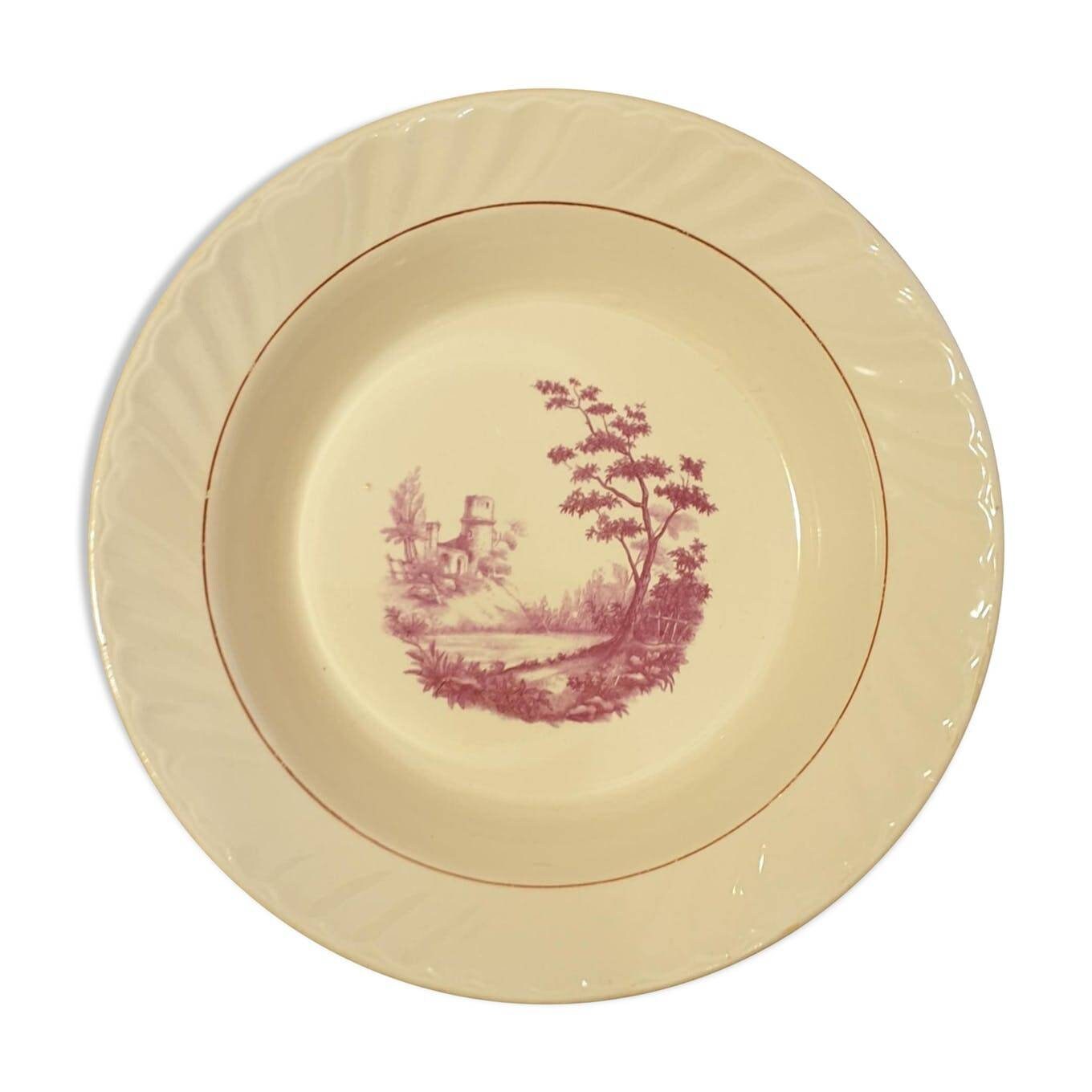 Plat de Service Rond en Faïence, Moulin Des Loups, Hammage | France French Dishes