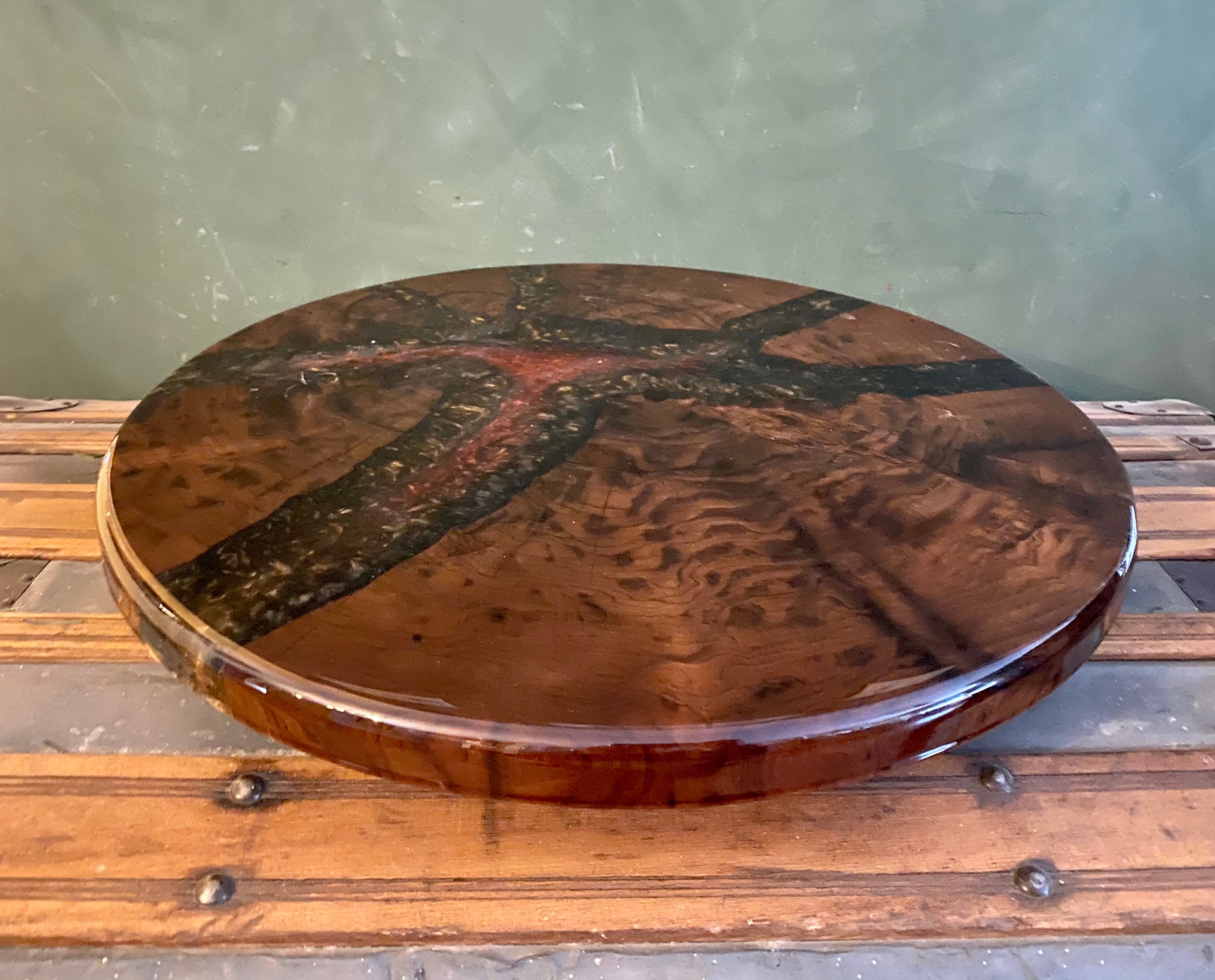 Brazilian Maple Epoxy Lazy Susan Turntable Centerpiece Etsy